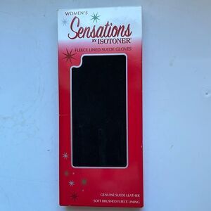 New in box Sensations by Isotoner black fleece lined X-large gloves